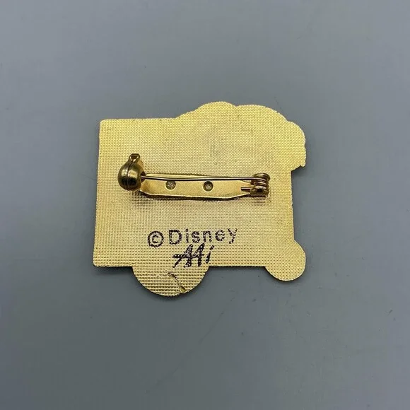 Disney Mickey Mouse Brooch Pin 39mm Gold Tone Enamel Walking Sun Retro Beach - Picture 9 of 12